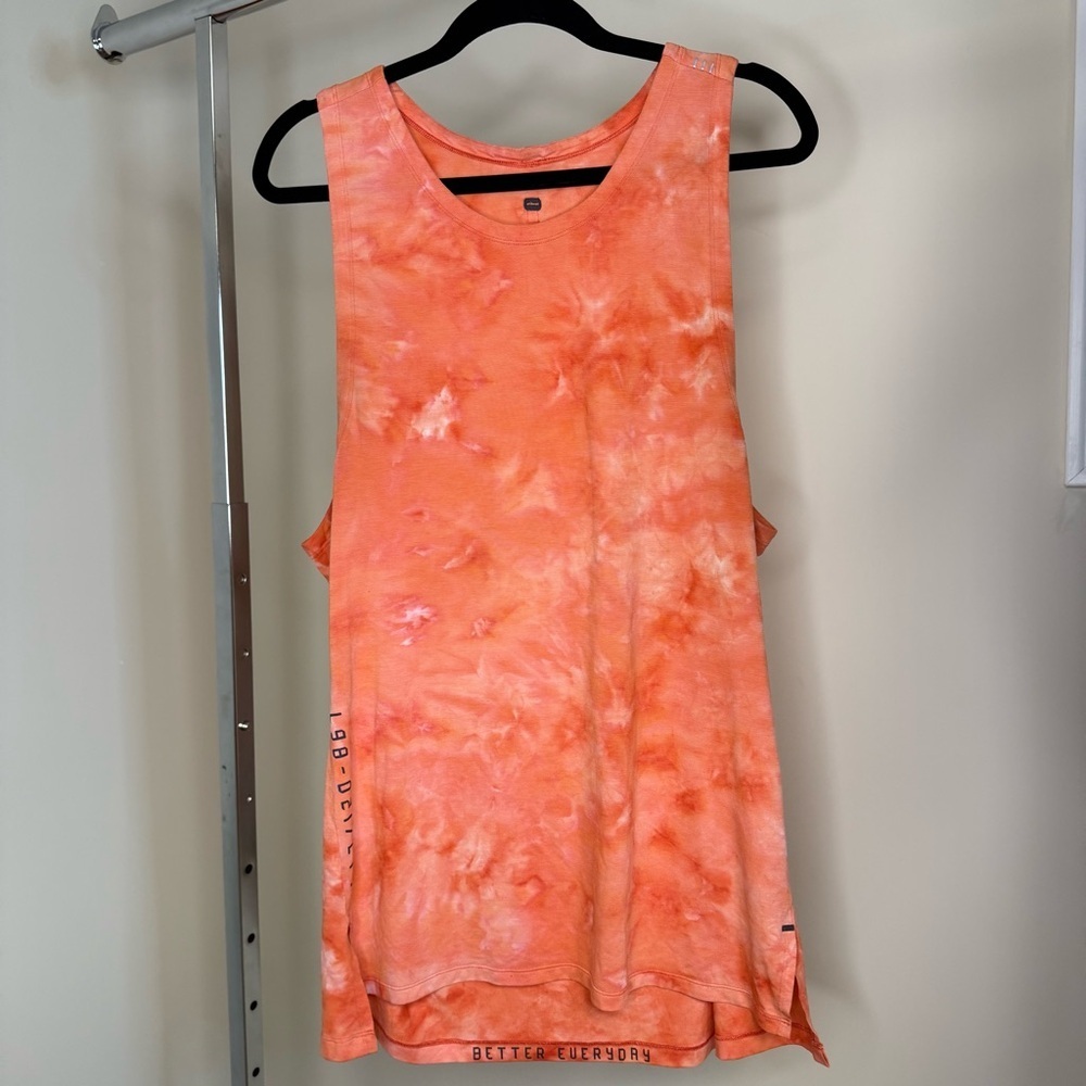 Lululemon Men’s Tie Dye Muscle Tank Coral Orange Lab Limited Size XL